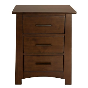 A-america Sodo 3-Drawer Nightstand in Sumatra Brown - All