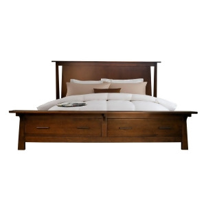 A-america Sodo King Storage Bed w/Integrated Bench in Sumatra Brown - All