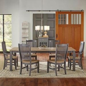 A-america Port Townsend 7 Piece Leg Dining Room Set w/Wood Chairs in Gull Grey - All