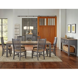 A-america Port Townsend 9 Piece Leg Dining Room Set w/Wood Chairs Sideboard in - All