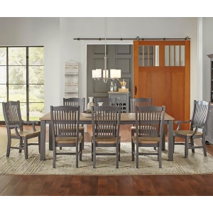 A-america Port Townsend 9 Piece Leg Dining Room Set w/Wood Chairs in Gull Grey - All