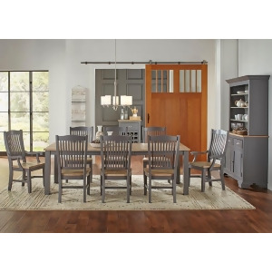 A-america Port Townsend 11 Piece Leg Dining Room Set w/Wood Chairs in Gull Grey - All