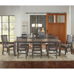 A-america Port Townsend 9 Piece Leg Dining Room Set w/Butterfly Leaf in Gull Gre - All