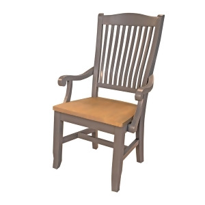 A-america Port Townsend Wood Slatback Arm Chair in Gull Grey Seaside Pine Set - All