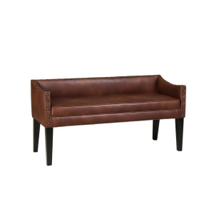 Leffler Home Whitney Long Upholstered Bench with Arms and Nailhead Trim in Sienn - All