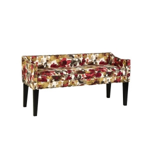 Leffler Whitney Long Upholstered Bench with Arms and Nailhead Trim in Leflour Ru - All