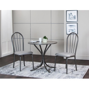 Sunset Trading 3 Piece Steel Gray Dining Table Set - All