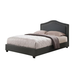 Sunset Trading Upholstered Nailhead Platform Bed in Gray - All