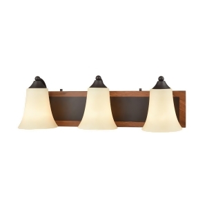 Thomas Park City 3 Light Bath In Oil Rubbed Bronze Wood Grain And Light Beige Sc - All