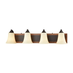 Thomas Park City 4 Light Bath In Oil Rubbed Bronze Wood Grain And Light Beige Sc - All