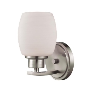 Thomas Casual Mission 1 Light Bath In Brushed Nickel With White Lined Glass - All