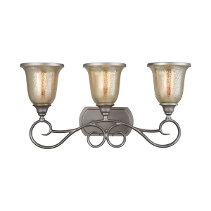 Thomas Georgetown 3 Light Bath In Weathered Zinc With Mercury Glass - All