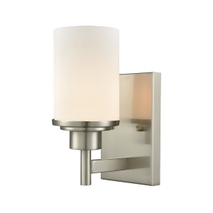 Thomas Belmar 1 Light Bath In Brushed Nickel With Opal White Glass - All