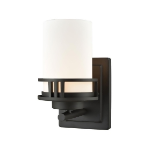 Thomas Ravendale 1 Light Bath In Oil Rubbed Bronze With Opal White Glass - All