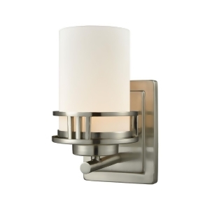 Thomas Ravendale 1 Light Bath In Brushed Nickel With Opal White Glass - All