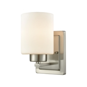 Thomas Summit Place 1 Light Bath In Brushed Nickel With Opal White Glass - All