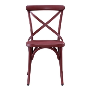 Pulaski Distressed Antique Red Metal Dining Chair - All