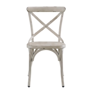 Pulaski Distressed Antique White Metal Dining Chair - All