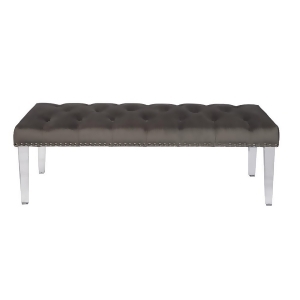 Pulaski Button Tufted Upholstered Bed Bench in Luxor Flannel - All