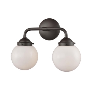 Thomas Beckett 2 Light Bath In Oil Rubbed Bronze And Opal White Glass - All