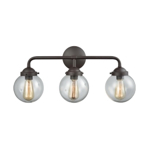 Thomas Beckett 3 Light Bath In Oil Rubbed Bronze And Clear Glass - All
