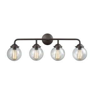 Thomas Beckett 4 Light Bath In Oil Rubbed Bronze And Clear Glass - All