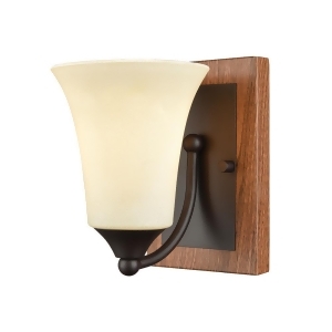 Thomas Park City 1 Light Bath In Oil Rubbed Bronze Wood Grain And Light Beige Sc - All