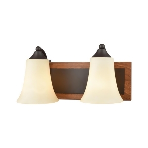 Thomas Park City 2 Light Bath In Oil Rubbed Bronze Wood Grain And Light Beige Sc - All