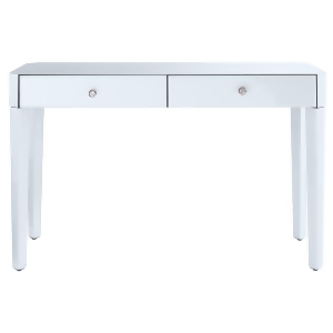 Pulaski Reverse Painted White Glass Desk - All