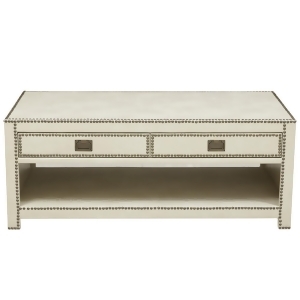 Pulaski Chester Ivory Faux Leather Wrapped Trunk Style Cocktail Table - All
