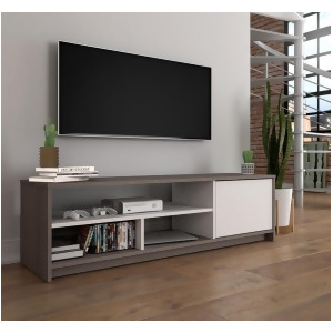 Bestar Small Space 53.5 Inch Tv Stand in Bark Gray White - All