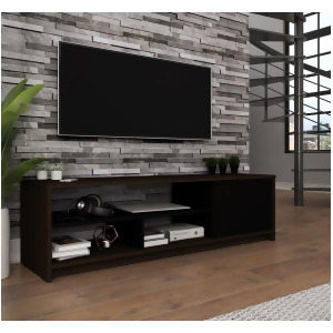 Bestar Small Space 53.5 Inch Tv Stand in Dark Chocolate Black - All