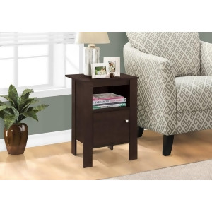 Monarch Specialties 2135 Accent Table in Cappuccino Nightstand w/Storage - All