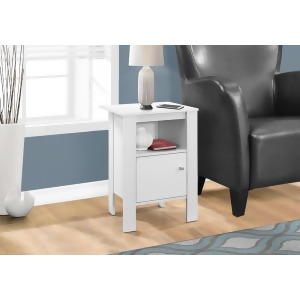 Monarch Specialties 2137 Accent Table in White Nightstand w/Storage - All