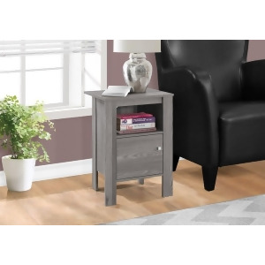 Monarch Specialties 2138 Accent Table in Grey Nightstand w/Storage - All