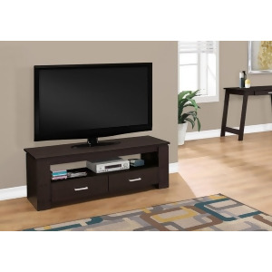 Monarch Specialties 2600 Tv Stand in Cappuccino w/2 Storage Drawers - All