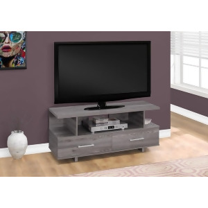 Monarch Specialties 2608 Tv Stand in Grey w/2 Storage Drawers - All