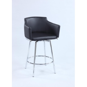 Chintaly Club Stool With Memory Swivel In Black - All