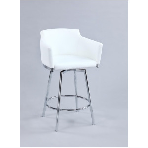 Chintaly Club Stool With Memory Swivel In White - All