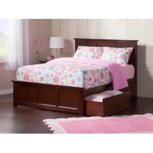 Atlantic Madison Bed w/Matching Footboard 2 Urban Bed Drawers in Walnut - All