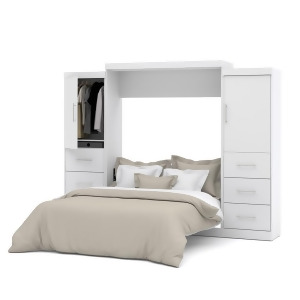Bestar Nebula 115 Inch Queen Wall Bed Kit in White - All