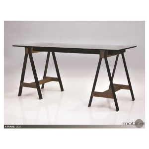 Mobital A-Frame Desk In Reclaimed Solid Elm Wood/Clear Tempered Glass Top - All