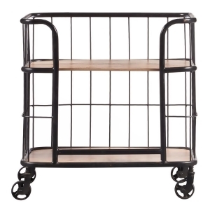 Pulaski Industrial Wood Metal Trolley Bar Cart - All