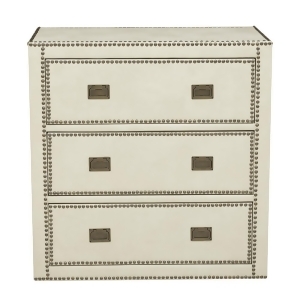 Pulaski Chester Ivory Faux Leather Wrapped Trunk Style Drawer Chest - All