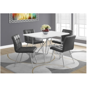 Monarch Specialties 1038 Rectangular Dining Table in White Chrome Metal - All