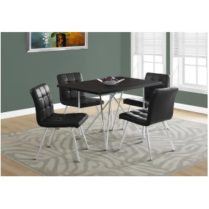 Monarch Specialties 1039 Rectangular Dining Table in Cappuccino Chrome Metal - All