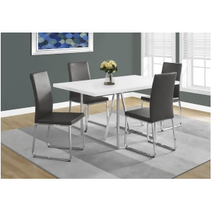 Monarch Specialties 1063 Rectangular Dining Table in White Chrome Metal - All