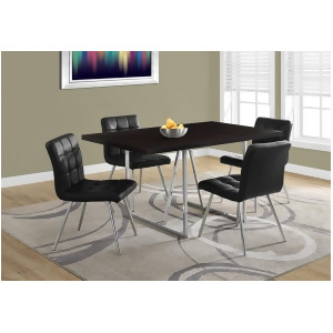 Monarch Specialties 1064 Rectangular Dining Table in Cappuccino Chrome Metal - All