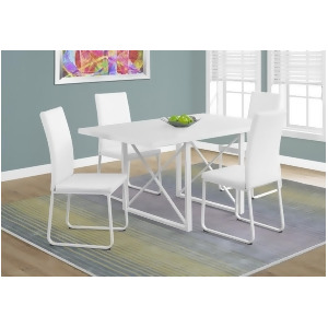 Monarch Specialties 1101 Rectangular Dining Table in White Glossy White Metal - All
