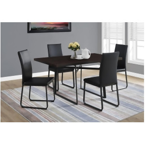 Monarch Specialties 1105 Rectangular Dining Table in Cappuccino Black Metal - All